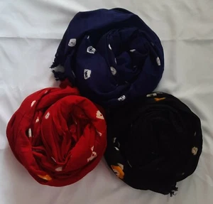 Dubai Women Fashion Bollywood Daily Use Cotton Indian Pack Of 3 Scarves & Wraps - Picture 1 of 9