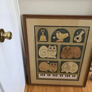 VNTG C Jablonsky Color Lithograph "Musical Menagerie" Framed signed #215/300 - Picture 1 of 13