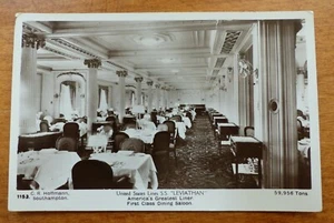 SS "Leviathan" - Speisesalon von CR Hoffmann, unbenutzte Postkarte, um 1930 - Bild 1 von 2