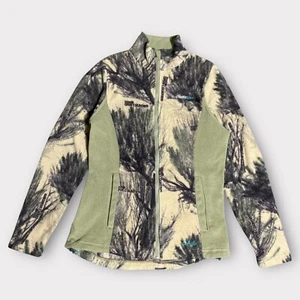 Cabela's OutfitHER Fleece Jacket M Full Zip Pullover Open Country Camo Hunting - Picture 1 of 12