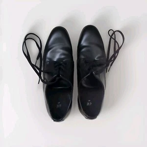Mens Dress Shoes H&M Size 10 US 43EUR Black Leather Lace Up Oxford - Picture 1 of 8