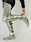 Armure médiévale Larp garde-jambes acier Greaves garde-jambes avec chaussures cadeau d'Halloween