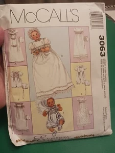 McCalls sewing pattern 3063 EXPRESS YOURSELF 2000 Infant Christianing Gown UNCUT - Picture 1 of 14