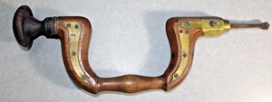Antike Holz & Messing Klammer und Gebiss mit Namen - Bild 1 von 9