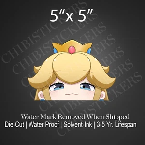 Pegatina de vinilo impermeable Chibi Princess Peach Daisy Super Mario Peeker - Imagen 1 de 2