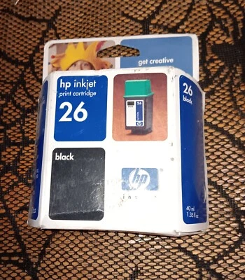 Genuine HP 26 51626A Black Inkjet Printer Cartridge OEM Expired - Image 1 of 2
