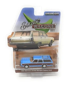 Greenlight 1983 Mercury Grand Marquis Colony Park azul 1:64 Estate Wagons S 5 - Imagen 1 de 1