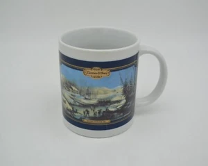 Currier & Ives "Wintermorning" Kaffeebecher Tasse - blau & weiß Houston Produkte - Bild 1 von 7