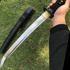Espada daga Katana lista para la batalla Japón tanto hoja afilada acero al manganeso alto - Imagen 1 de 10