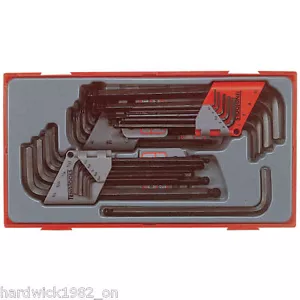 Teng Tools 28 Piece Hex Allen Star Torx Key Tool Set + Tray Case - Picture 1 of 4