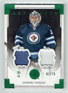 13-14 UD Upper Deck Artifacts Ondrej Pavelec 1/75 First Card Jersey--Patch - Picture 1 of 1