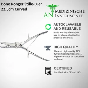 Instrumentos rectos de calidad fina de acero inoxidable Bone Ronger Stille-Luer 22,5 cm - Imagen 1 de 5