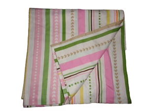 TARGET CIRCO LOVE STRIPE HEARTS PINK BROWN GREEN DOTS SHOWER CURTAIN 69 X 67 - Picture 1 of 5