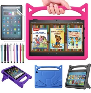 Handle Kids Stand Cover Case + Screen Protector for Amazon Fire HD 10" Tablet - Picture 1 of 11