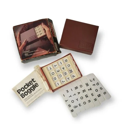 COMPLETE Vintage 80's Pocket Boggle Hand Held Word Game W Box & Instructions - Image 1 of 4