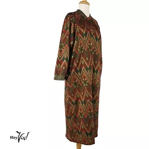 Vintage 80er La Smock Robe Hostess Kleid Glitzer Zick Zack mit Nieten Gr. XL - Hey Viv - Bild 1 von 7