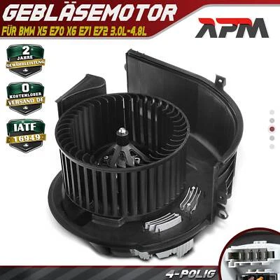 Blower Motor Interior Blower 204W For BMW X5 E70 X6 E71 xDrive30d/i xDrive50i - Image 1 of 4
