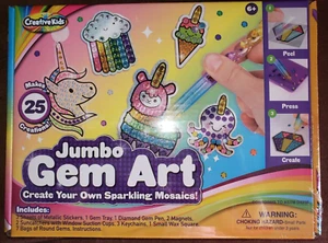 JUMBO GEM ART HACE 25 CREACIONES 6 UP NUEVOS MOSAICOS SELLADOS ¡DIVERSIÓN! IDEA DE REGALO NIÑA NIÑO - Imagen 1 de 2