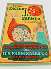 U. S. Farm Sales 1927 CATALOG Harness, Denim, Tools, Automotive & more