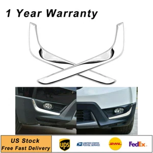 Front Fog Light Lower Cover Eyelid Trim Chrome for Honda CR-V CRV 2017-2019 2018 - Picture 1 of 6