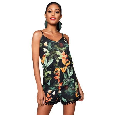 Romper Feminino Boohoo Pom Pom Estampa Palma | 12 - Imagem 1 de 4