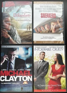 4 DVD, Clooney Michael Clayton, Intolerable Cruelty, the Descendants, Sneakers - Foto 1 di 2