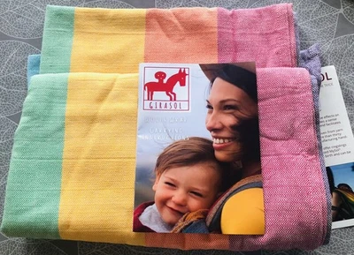 Girasol Babysling Wrap Carrier Herringbone Multicolour Rainbow Print Size 4 3.7M - Image 1 of 4