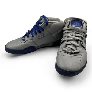 Reebok Classic Mid-Top Gray Blue Leather Sneakers Men’s Size 8 OG Workout - Picture 1 of 8