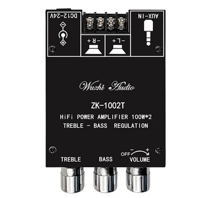 1Set ZK-1002T Modulo Amplificatori Audio Digitali Bluetooth 5.0 TPA3116 2CH 2*100W - Immagine 1 di 4