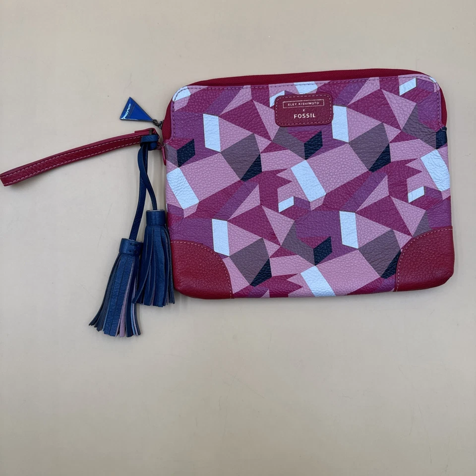 Raro Fossil Eley Kishimoto Cuero Cremallera Tableta Estuche 10.25”x8” Muñequera ¡EXCELENTE ESTADO USADO!! Foto 1 de 4