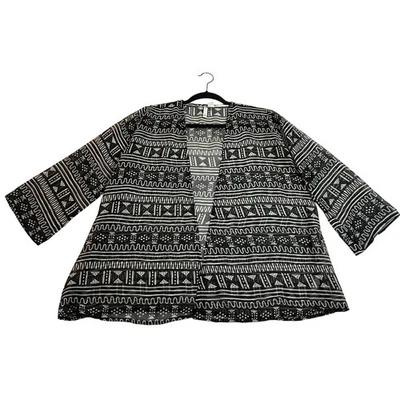 Element Tribal Print Semi Sheer Open Front Kimono Size Large Lightweight - Image 1 of 4