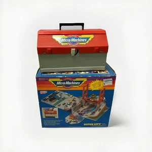 Vintage Micro Machines Super City Toolbox Playset Galoob 1988 w/ Box Incomplete - Picture 1 of 17