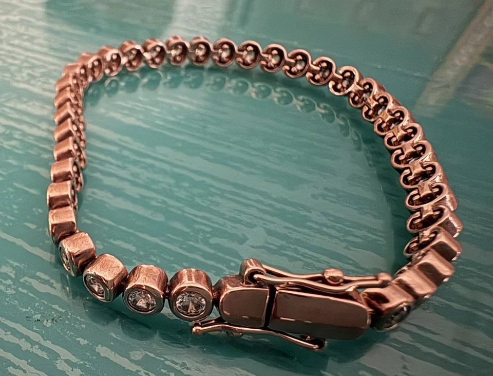 Pierre Lang, wunderschönes Tennisarmband, Roségold, 18cm, wie Neu - Bild 1 von 1