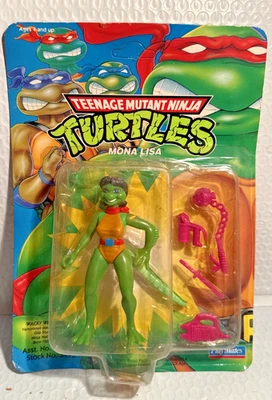 Vtg  Mona Lisa Figure Ninja Turtles TMNT Playmates New on Card - Image 1 of 4