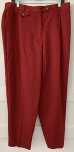 Russ Größe 18 Vintage gefütterte Hose burgunderrot Taschen Gürtelschlaufen Wollmischung - Bild 1 von 8