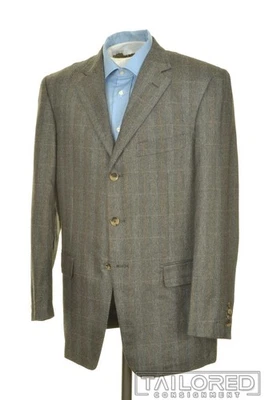 Blazer Chaqueta Abrigo Deportivo PAL ZILERI Gris Cuadros Seda Cachemira - EU 50 / US 40 R Foto 1 de 4