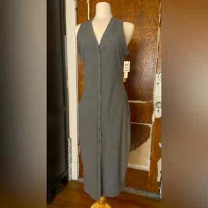 BAR III Grey Sleeveless Ribbed Button Down Bodycon Dress sz XL (NWT) - Picture 1 of 9