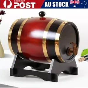 5L Wooden Wine Barrel aprox Oak Timber Beer Whiskey Rum Spirits Brewing Barrel - Picture 1 of 12