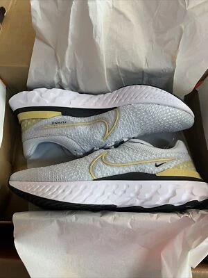 Nike React Infinity Run Flyknit 3 Gray/Gold DQ7830-008 Mens Sz 14. NIB - Image 1 of 4