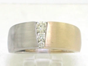 Venta Anillo banda brillante 585 oro amarillo-blanco 3 brillantes 0,20ct Top Crystal VS - Imagen 1 de 5