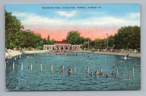 Cartolina Piscina Gage Park Topeka Kansas - Foto 1 di 2