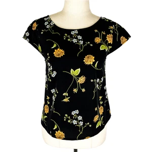 Princess Highway Womens Top 6 Black Floral Cap Sleeve Blouse - Bild 1 von 9