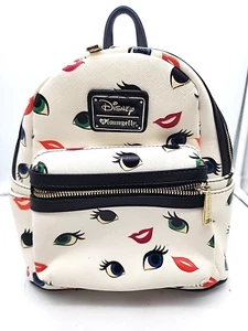 Loungefly Disney Princess Eyes & Lips Backpack Green Blue Eyes Red Lips  - Picture 1 of 10