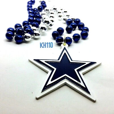 Dallas Cowboys NFL Cuentas de Mardi Gras con Collar Medallón-Logo de Estrella Foto 1 de 4