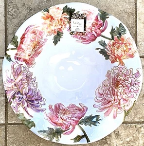 Nicole Miller Pink Hydrangea FLORAL BLOOMS MELAMINE Large Serving Bowl - Picture 1 of 1