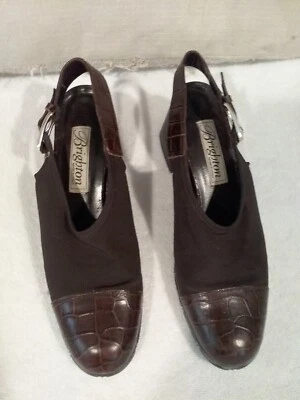 Zapatos de vestir para mujer Brighton 8 medianos 3" tacón marrón oscuro  Foto 1 de 3