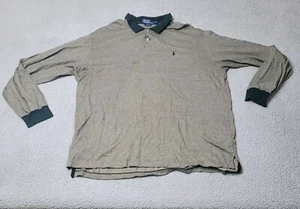 Ralph Lauren Polo Shirt Mens XXL Gray Long Sleeve Vintage Pima Cotton Preppy - Picture 1 of 10
