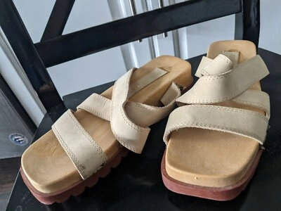 Hugo Buscati Mujer Sandalia Cuero Zapato Talla 8 US 39 Euro  Foto 1 de 4