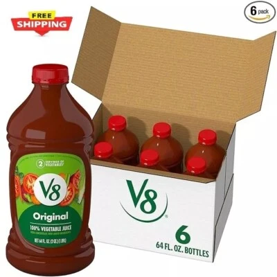 V8 Original Jugo 100% Vegetal, Botella 64 fl oz (Paquete de 6) Foto 1 de 4