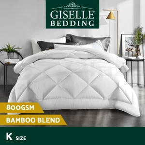 Giselle Bamboo Microfibre Quilt King 800GSM Duvet Cover All Season Blanket - Picture 1 of 11
